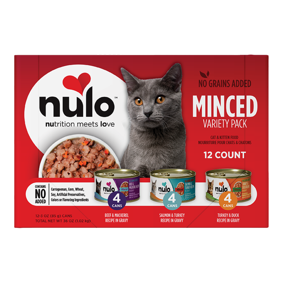 Nulo Variety Flavors Grain-Free Minced Wet Canned Cat Food, 3