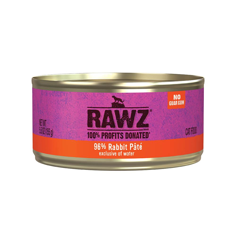 RAWZ Natural Pet Food 96% Rabbit Pate Cat Food (5.5oz)