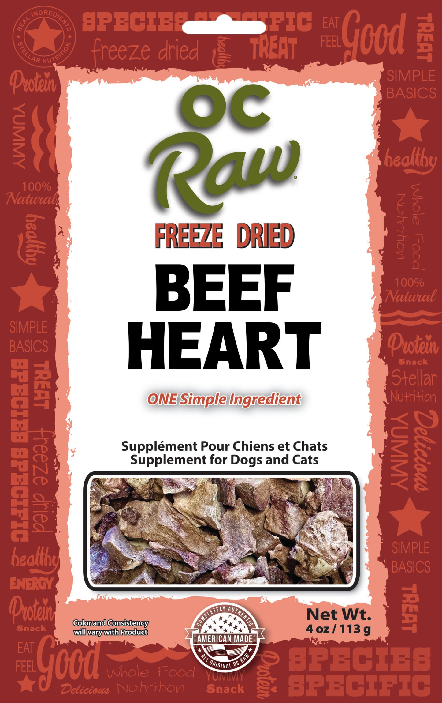 OC Raw Dog Treat FD Beef Heart (4 oz)
