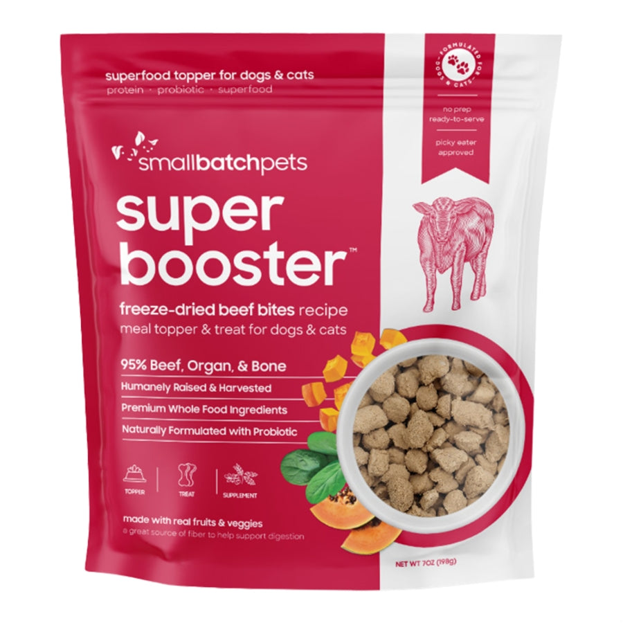 Smallbatch Superbooster Beef Bites for Dogs and Cats 7oz
