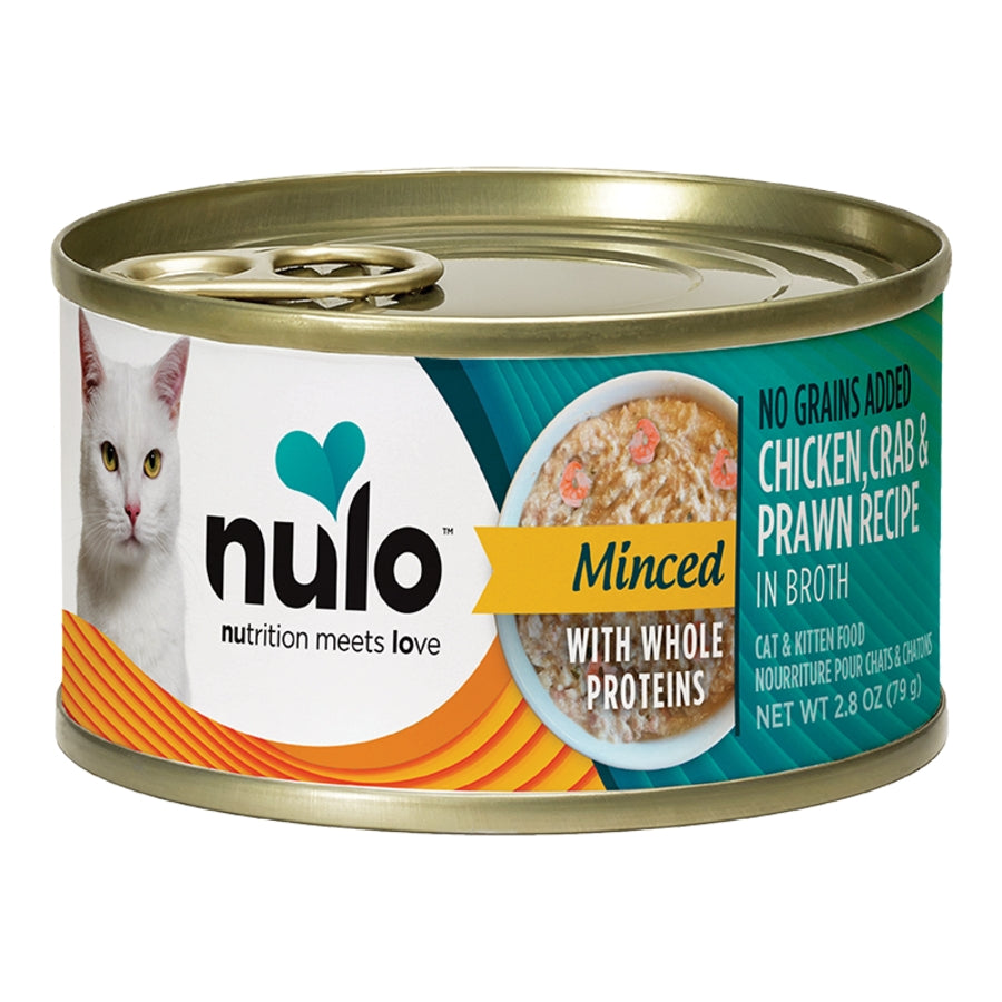 Nulo Minced Crab with Whole Prawn Recipe Canned Cat & Kitten Food 2.8 oz