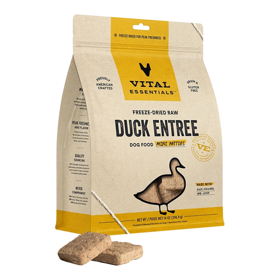 Vital Essentials FD Raw Dog Mini Patties 14 oz - Duck