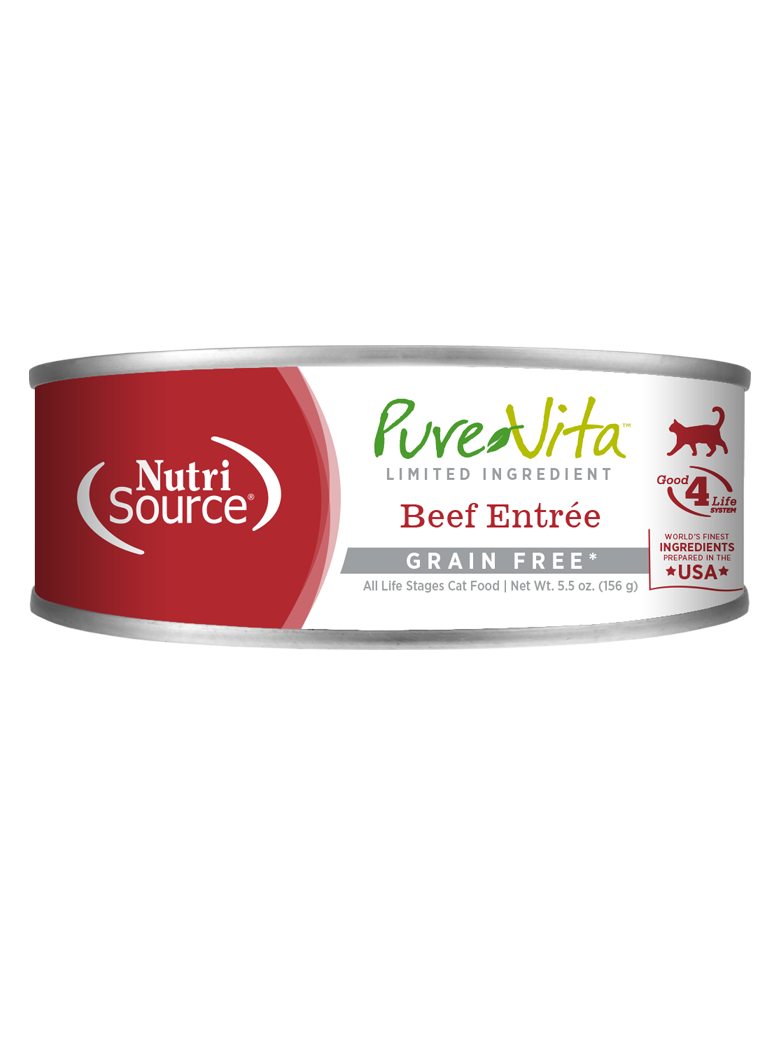 Pure Vita Beef Entree Cat Food 5.5 oz