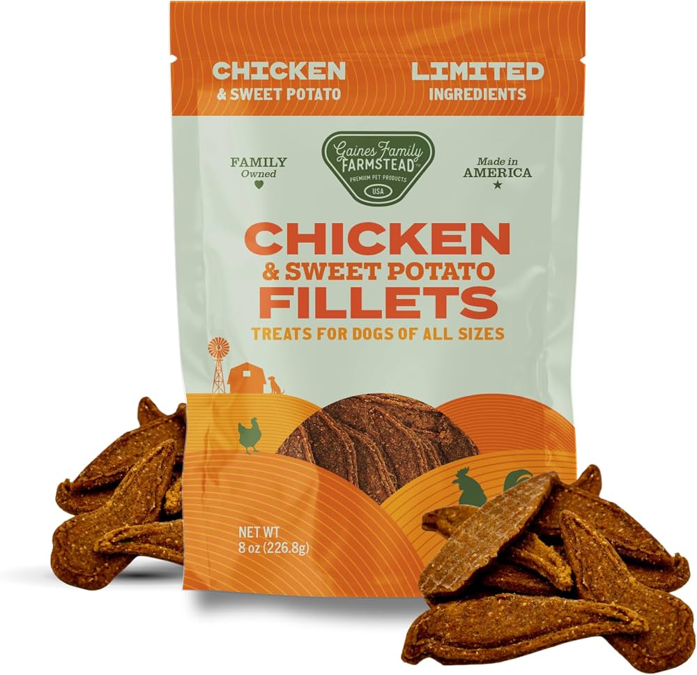 Gaines Family Farmstead Chicken & Sweet Potato Fillets Dog Treats – 8oz