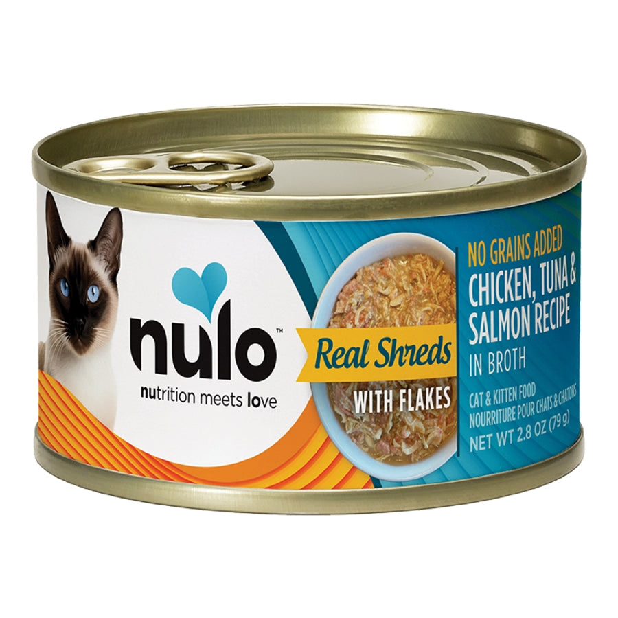 Nulo Flaked Chicken & Salmon Recipe Canned Cat & Kitten Food 2.8 oz