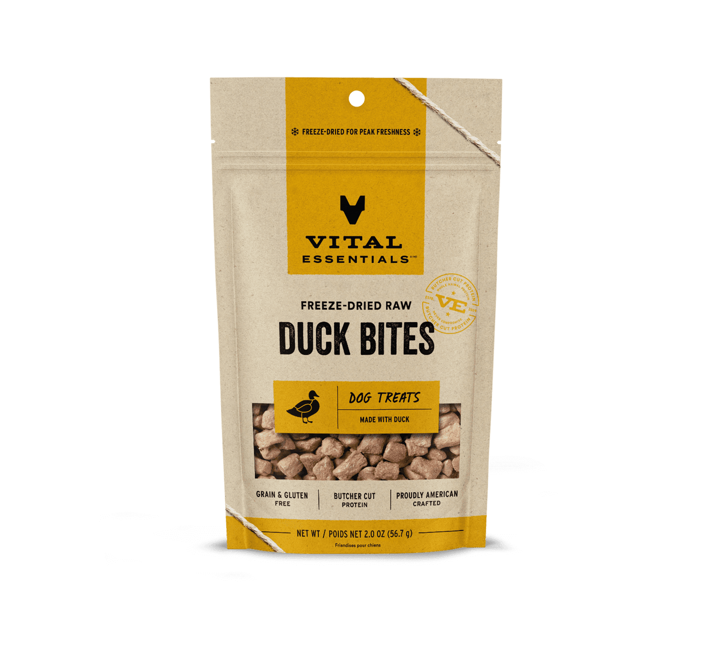 Vital Essentials FD Duck Bites Dog Treats 2oz
