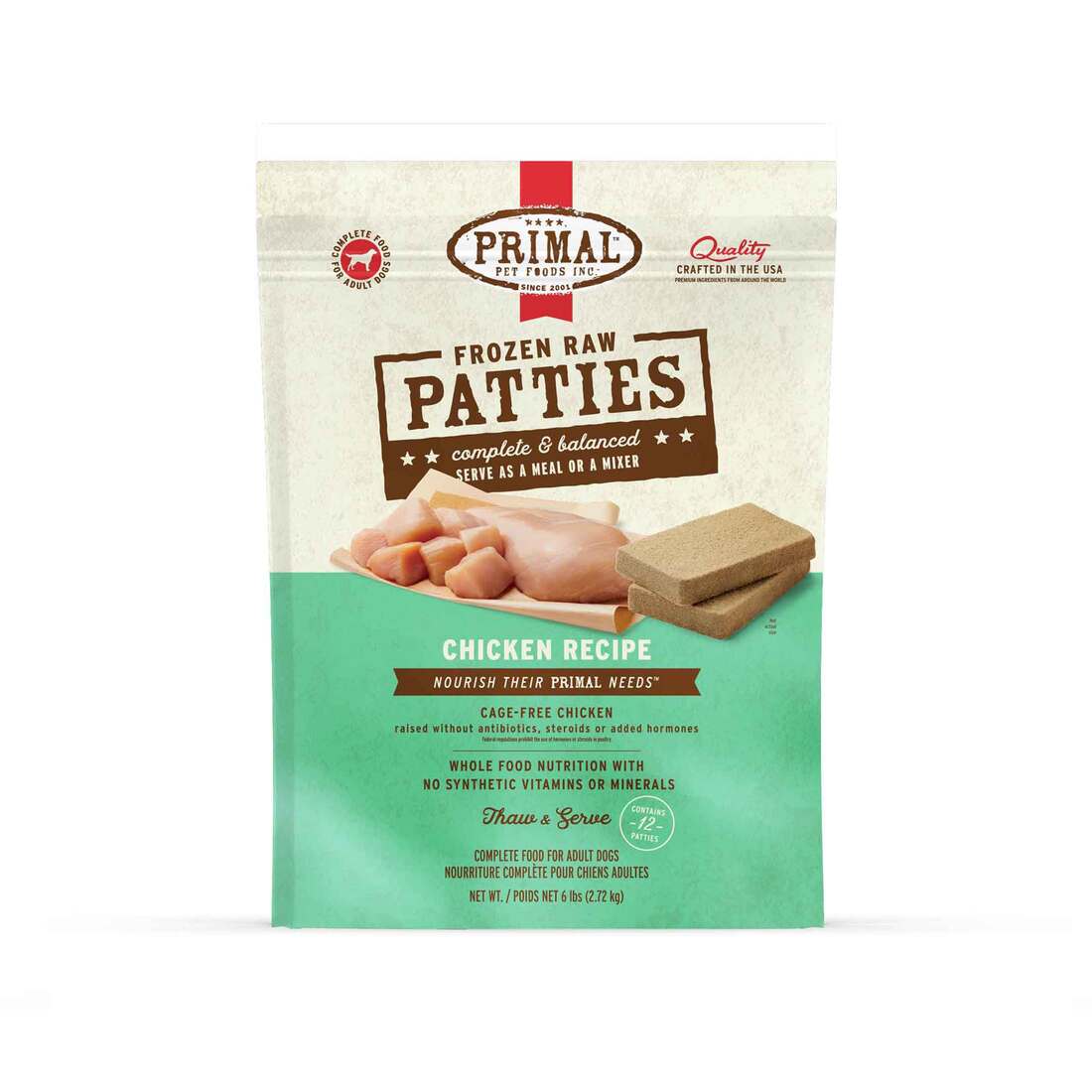 Primal Canine FZN Chicken Formula 6lb Bag