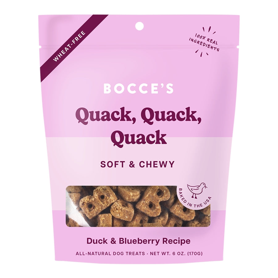 Bocce's Bakery Quack Quack Quack Duck & Blueberry Treats 6oz