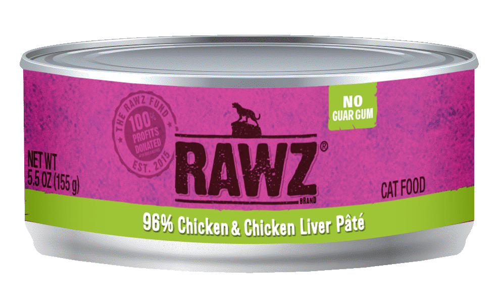 RAWZ Cat 96% Chicken & Chicken Liver Pate Cat Food 5.5oz