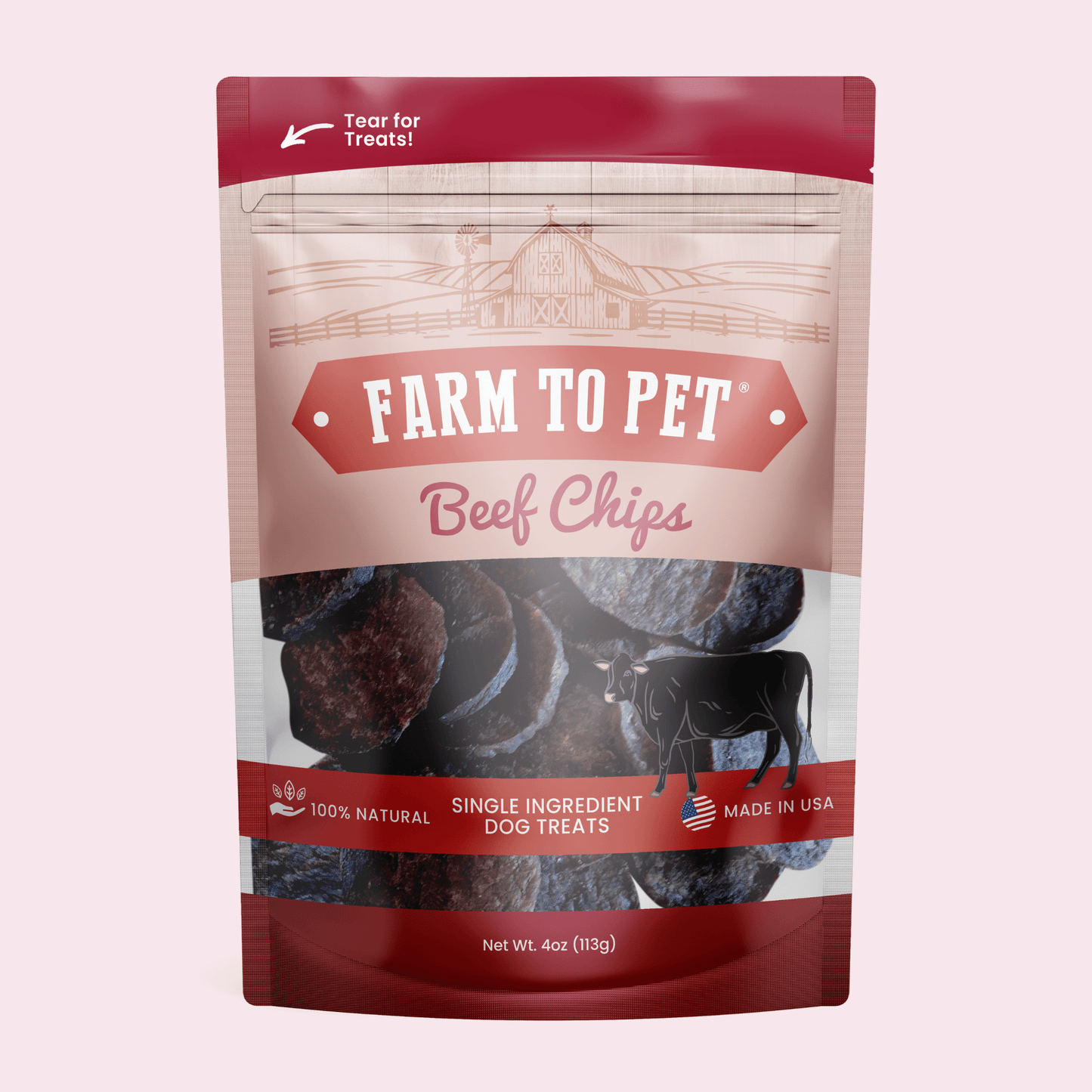 Farm to Pet Chips 4oz - Beef