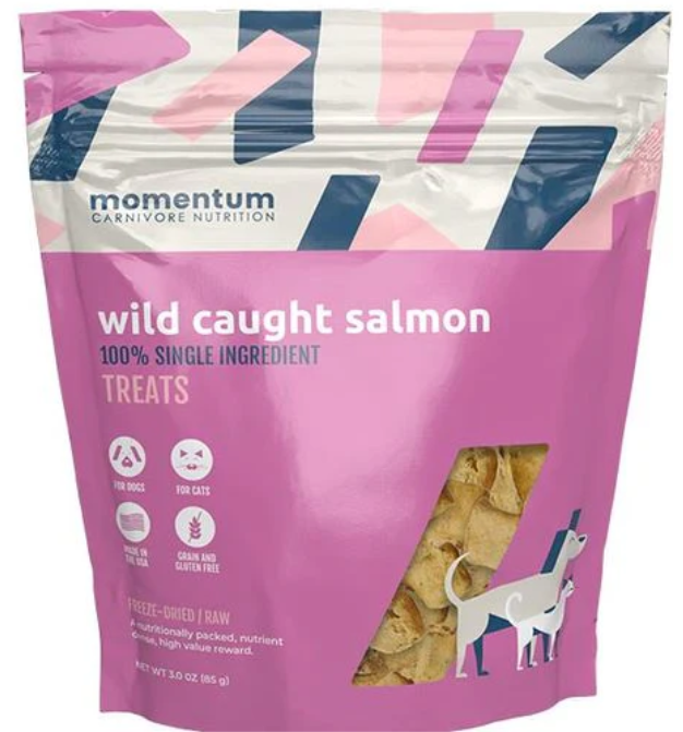 Momentum FD Raw Salmon Treats for Dogs & Cats 3 oz
