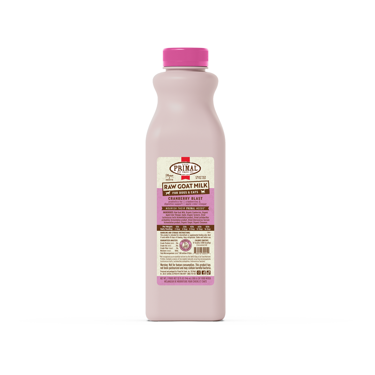 Primal Raw Goat's Milk Cranberry Blast 32oz