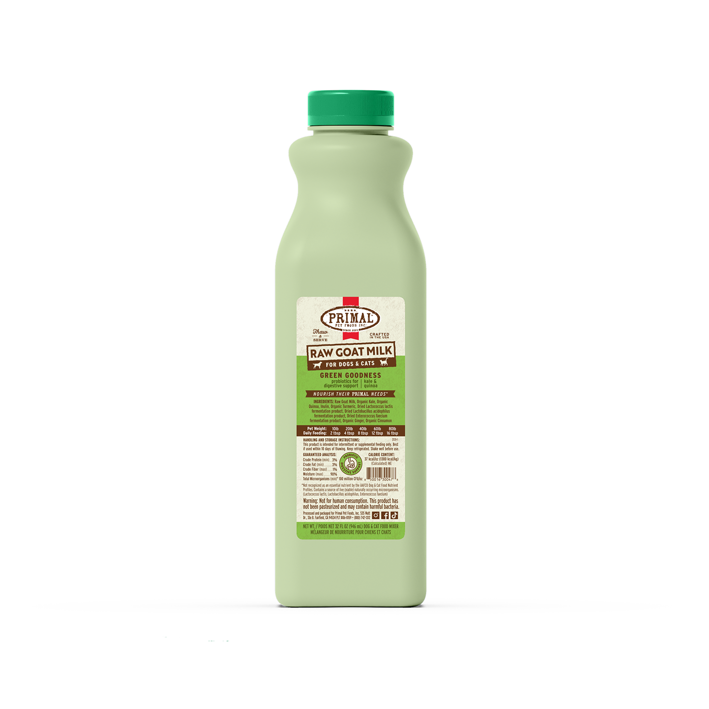 Primal Raw Goat's Milk Green Goodness 32oz
