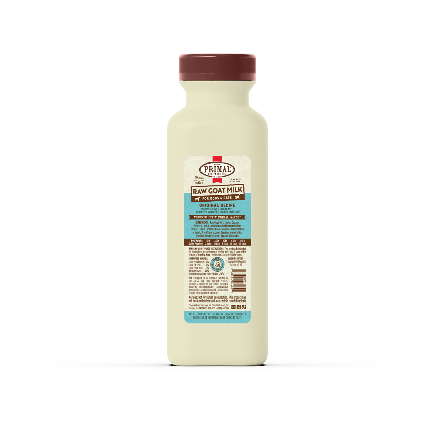 Primal Raw Goat Milk 32 oz