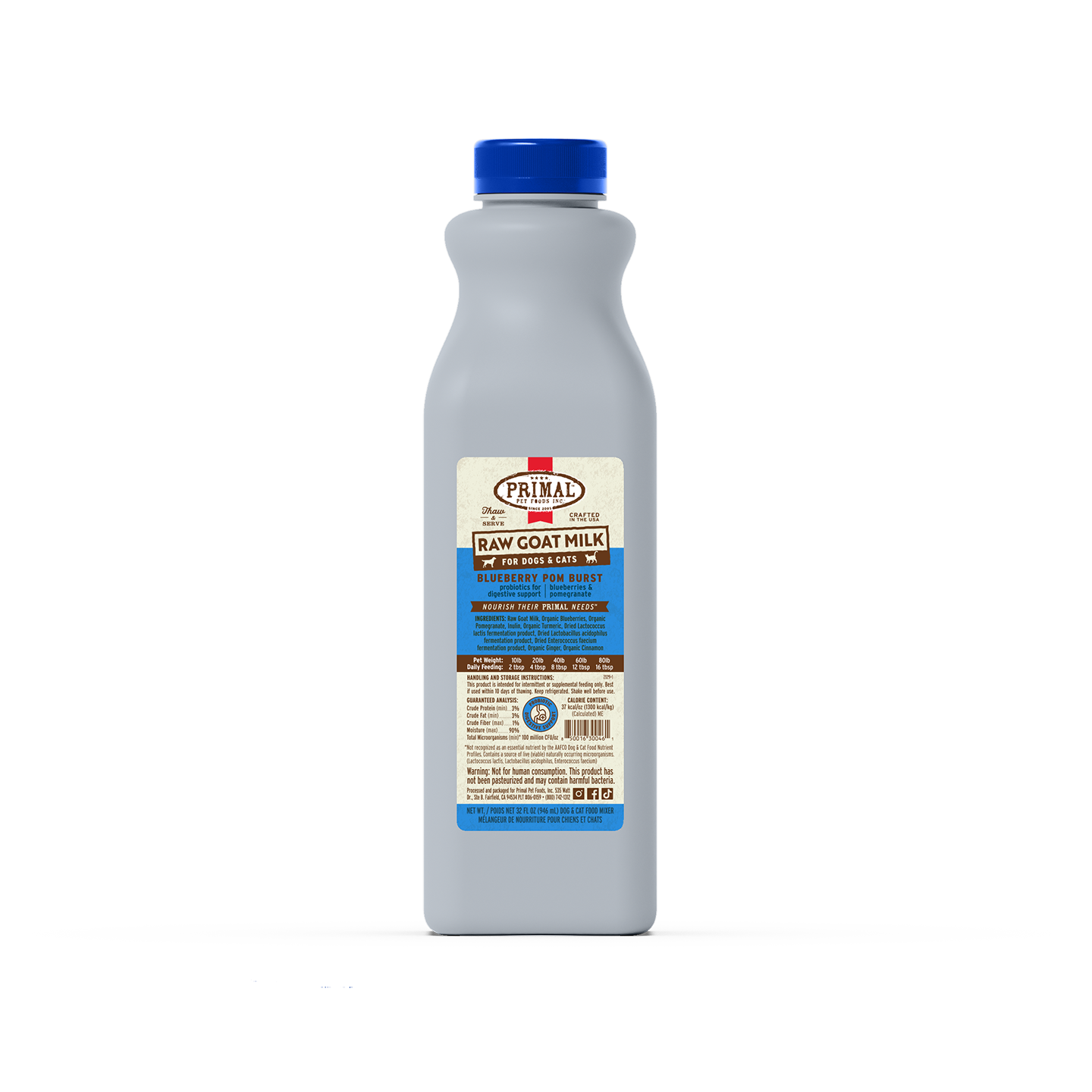 Primal Raw Goat's Milk Blueberry Pom Burst 32oz
