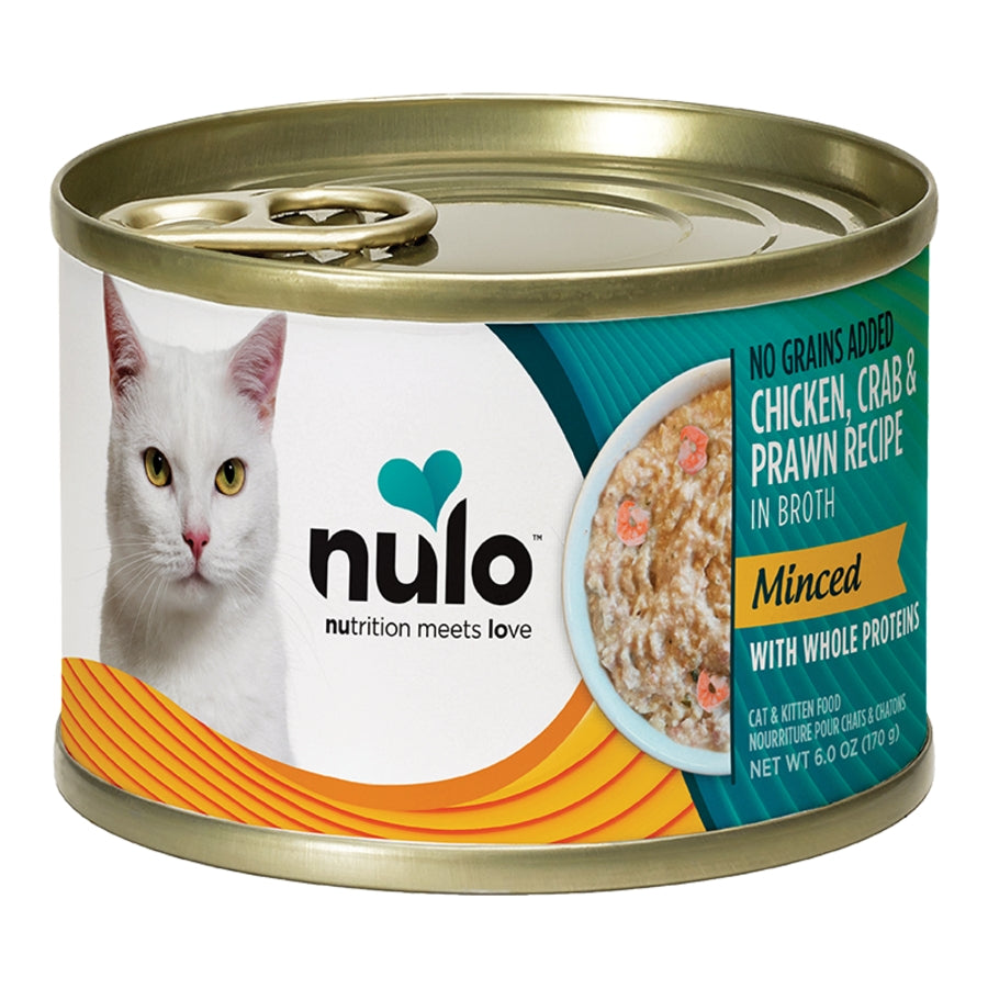 Nulo Minced Crab with Whole Prawn Recipe Canned Cat & Kitten Food 6 oz