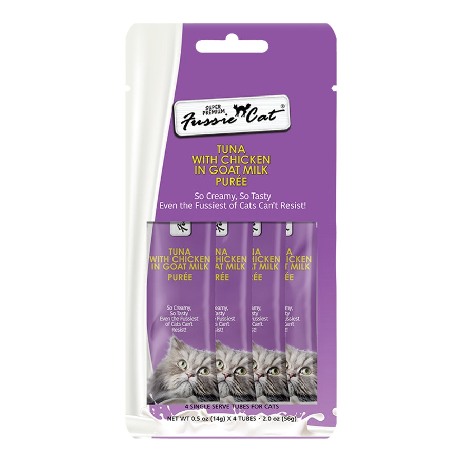 Fussie Cat Puree Treats - Tuna w/Chicken in Goat Milk