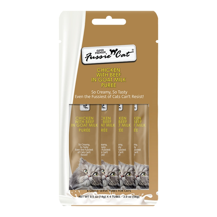 Fussie Cat Puree Treats - Chicken w/Beef in Goat Milk