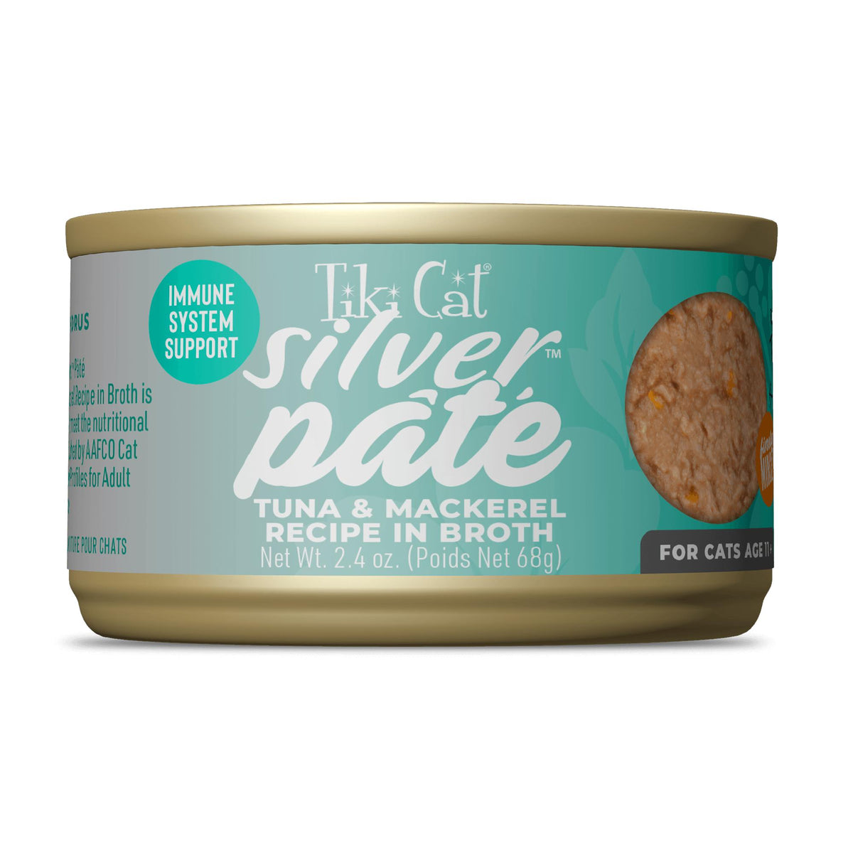 Tiki Cat Silver Tuna and Mackerel Recipe in Broth (2.4oz)