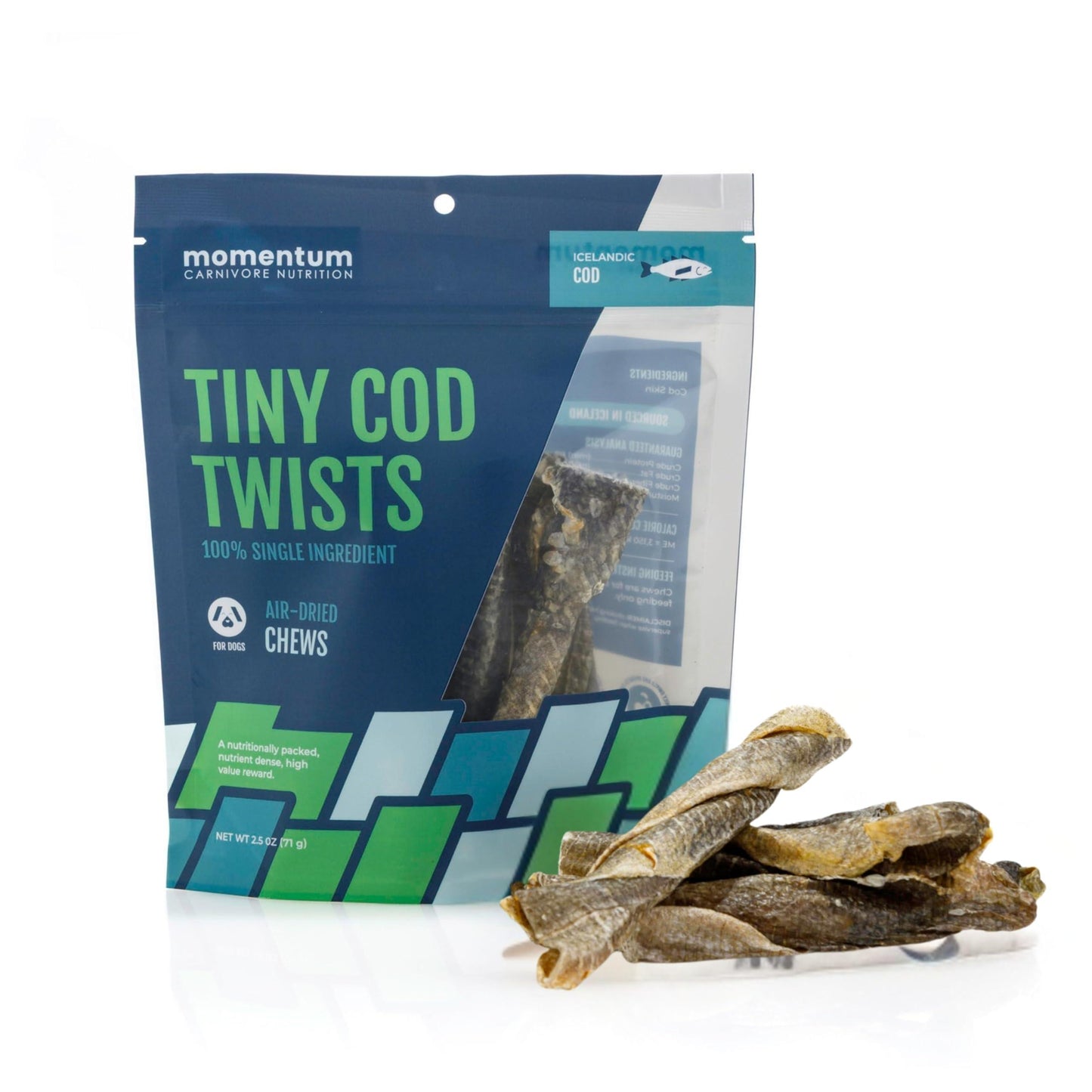 Momentum Air Dried Chews Tiny Cod Twists 2.5oz