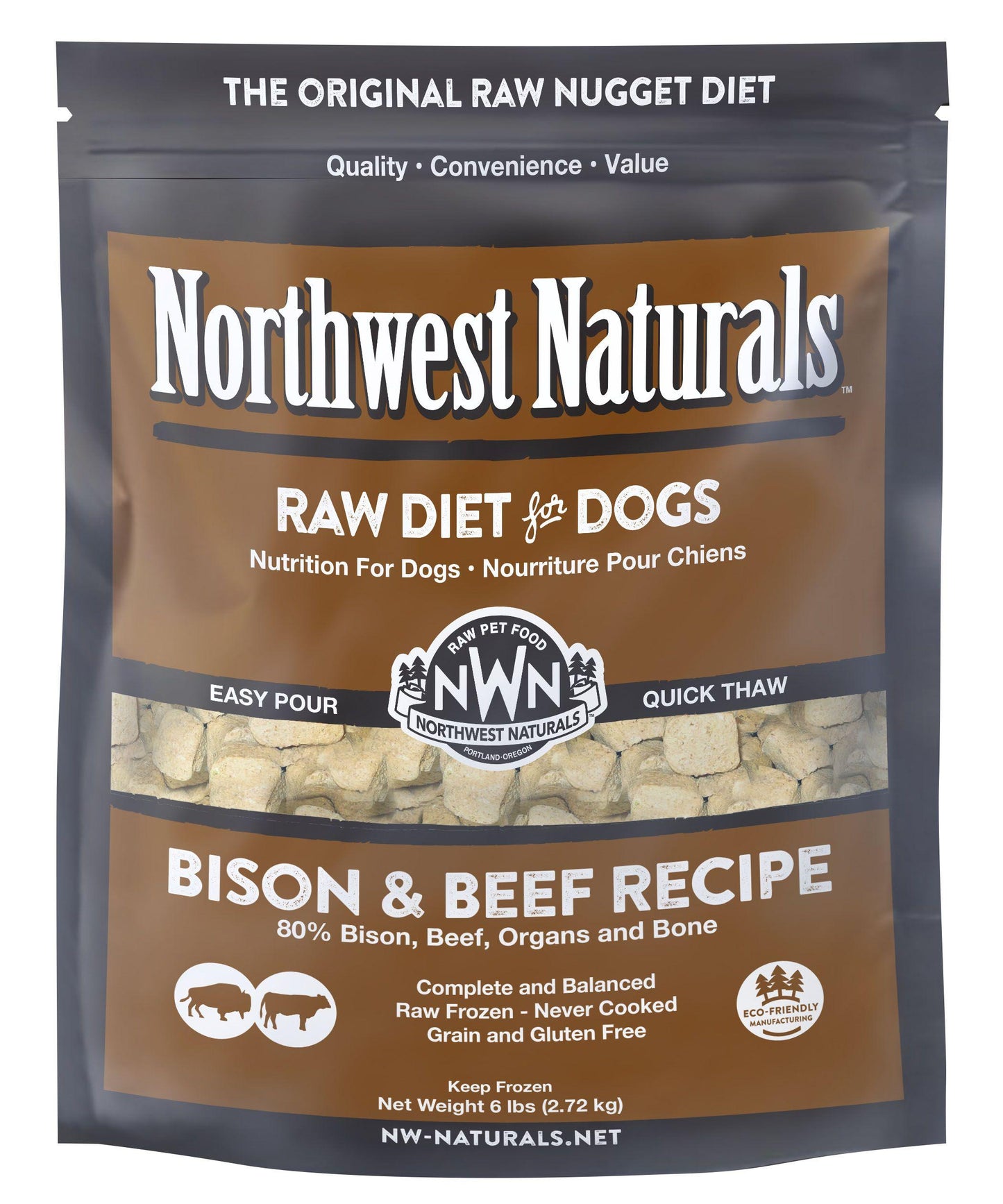 NW Naturals FZN Nugget Dog Bison/Beef 6lb