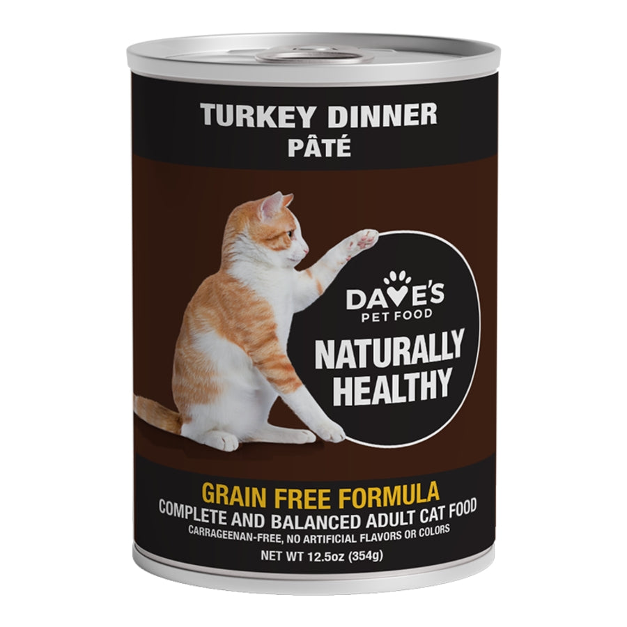Dave's Naturally Healthy GF Turkey Cat Food 12.5oz Can