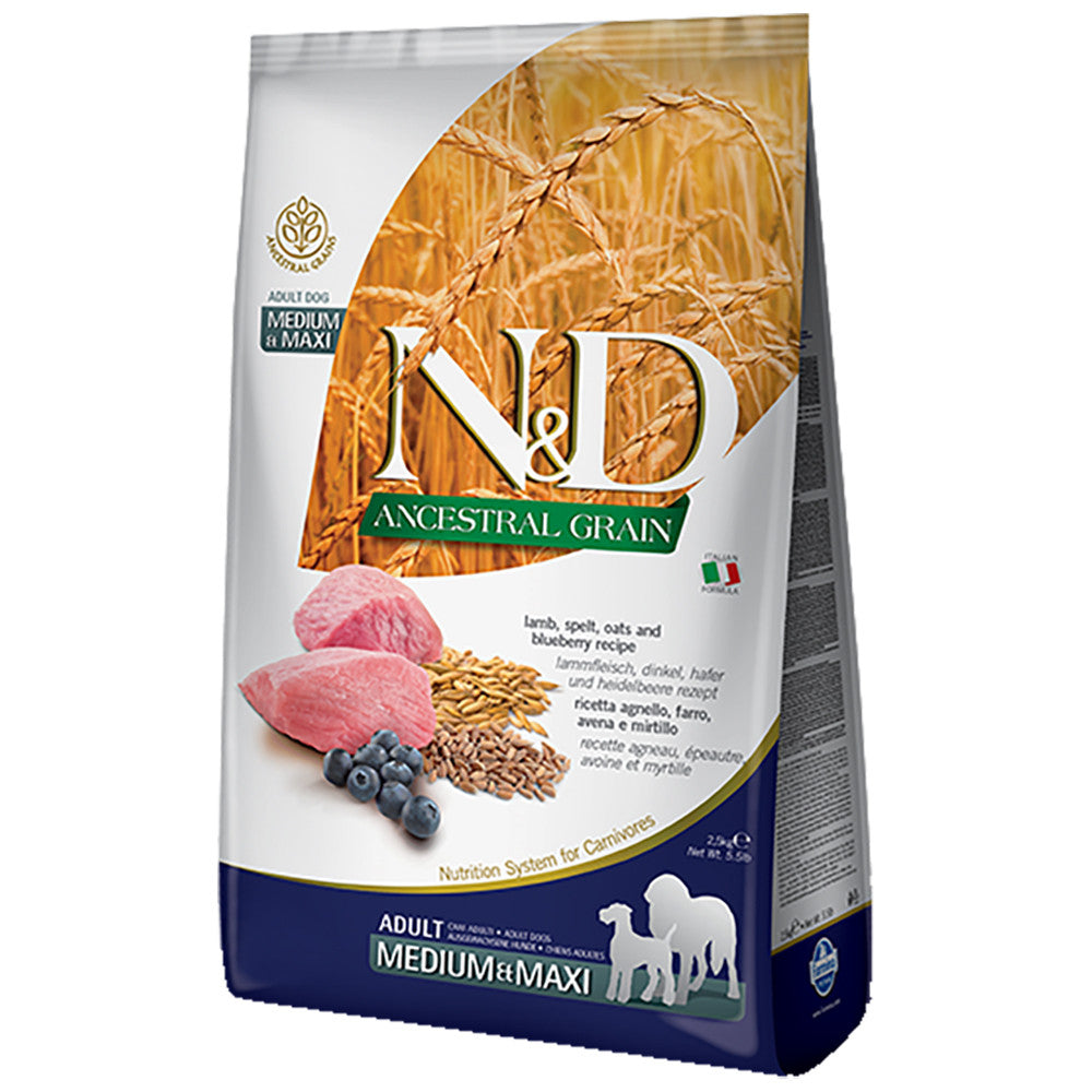 Farmina N&D Ancestral Grain Lamb/Blueberry Med/Max 26.4lb