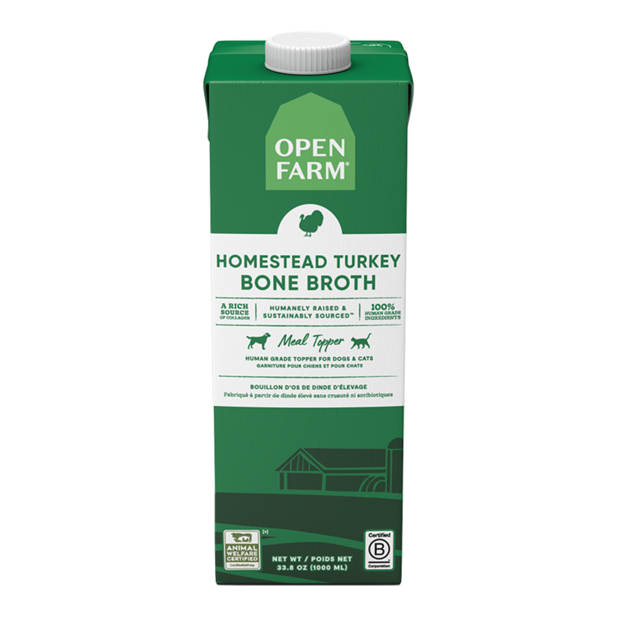 Open Farm Turkey Bone Broth for Dogs & Cats 32 oz