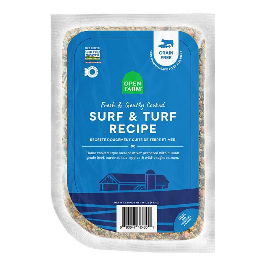 Open Farm Gently Cooked FZN Dog Food 8oz - Surf & Turf