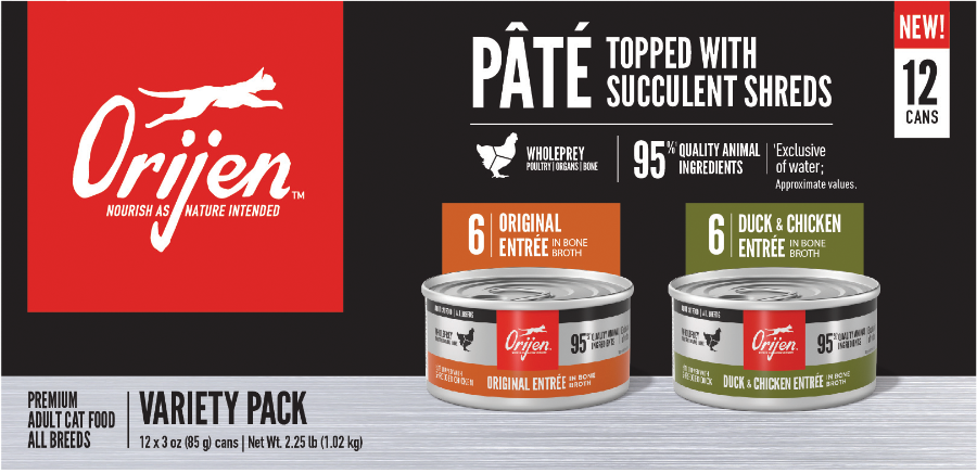 Orijen Pâté Topped with Succulent Shreds (12 x 3 oz)