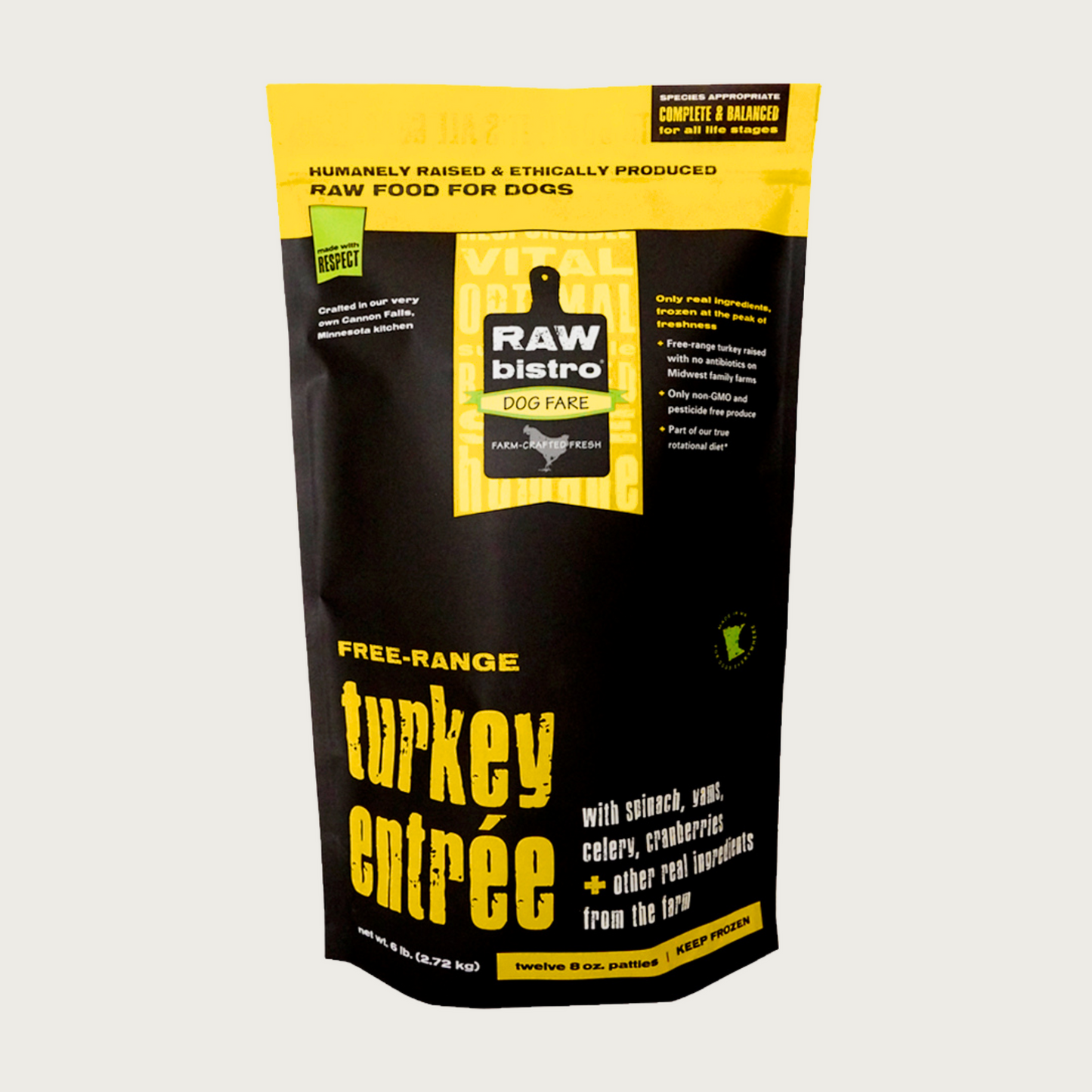 Raw Bistro FD Turkey Entrée for Dogs 1lb Pouch