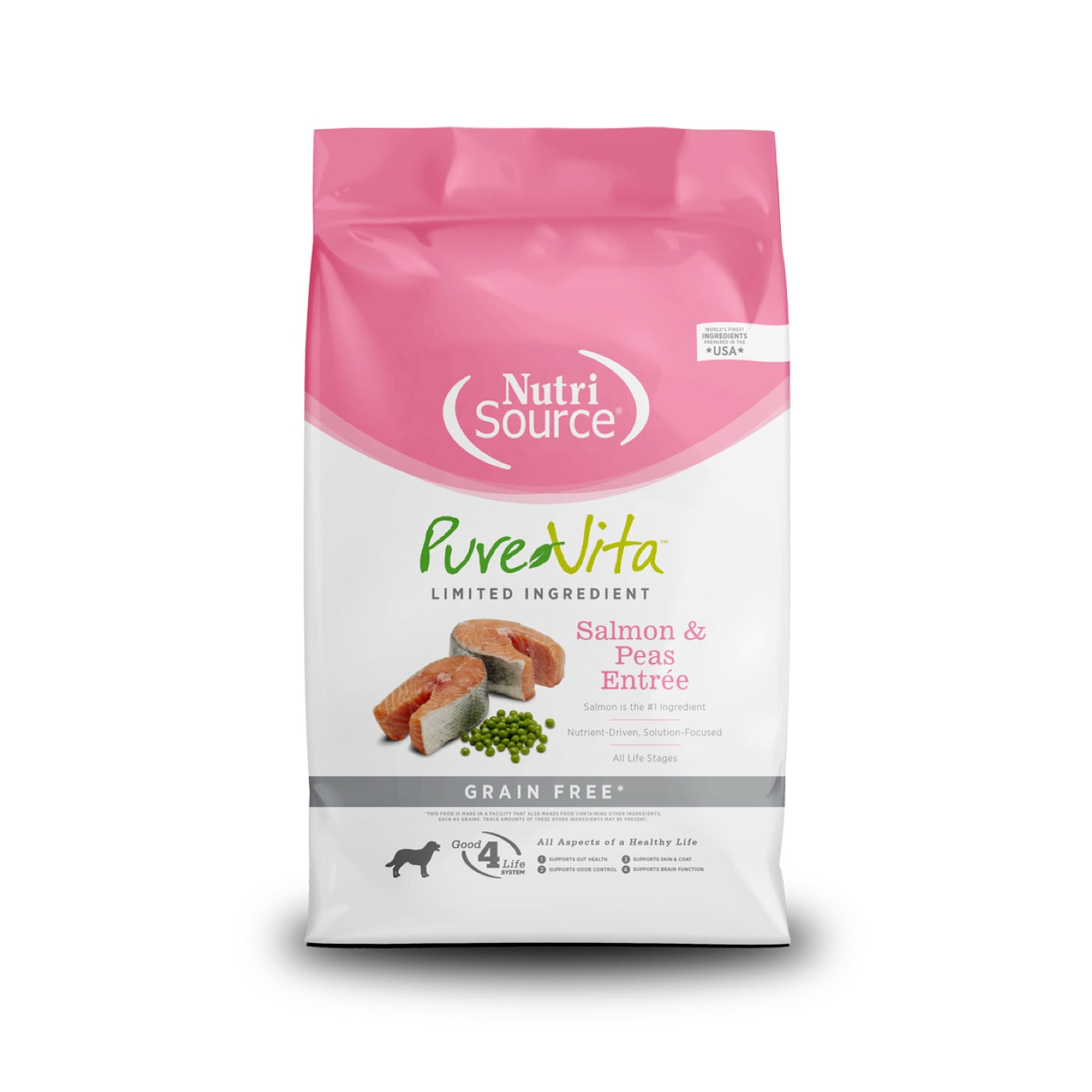 Pure Vita Dog GF Salmon & Peas Entree 4lb Bag