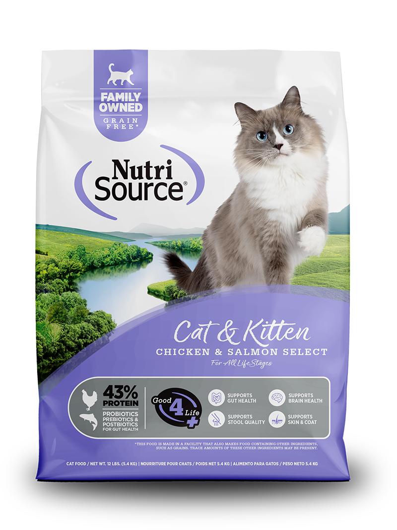 NutriSource Cat and Kitten Kibble - Chicken & Salmon 4lb