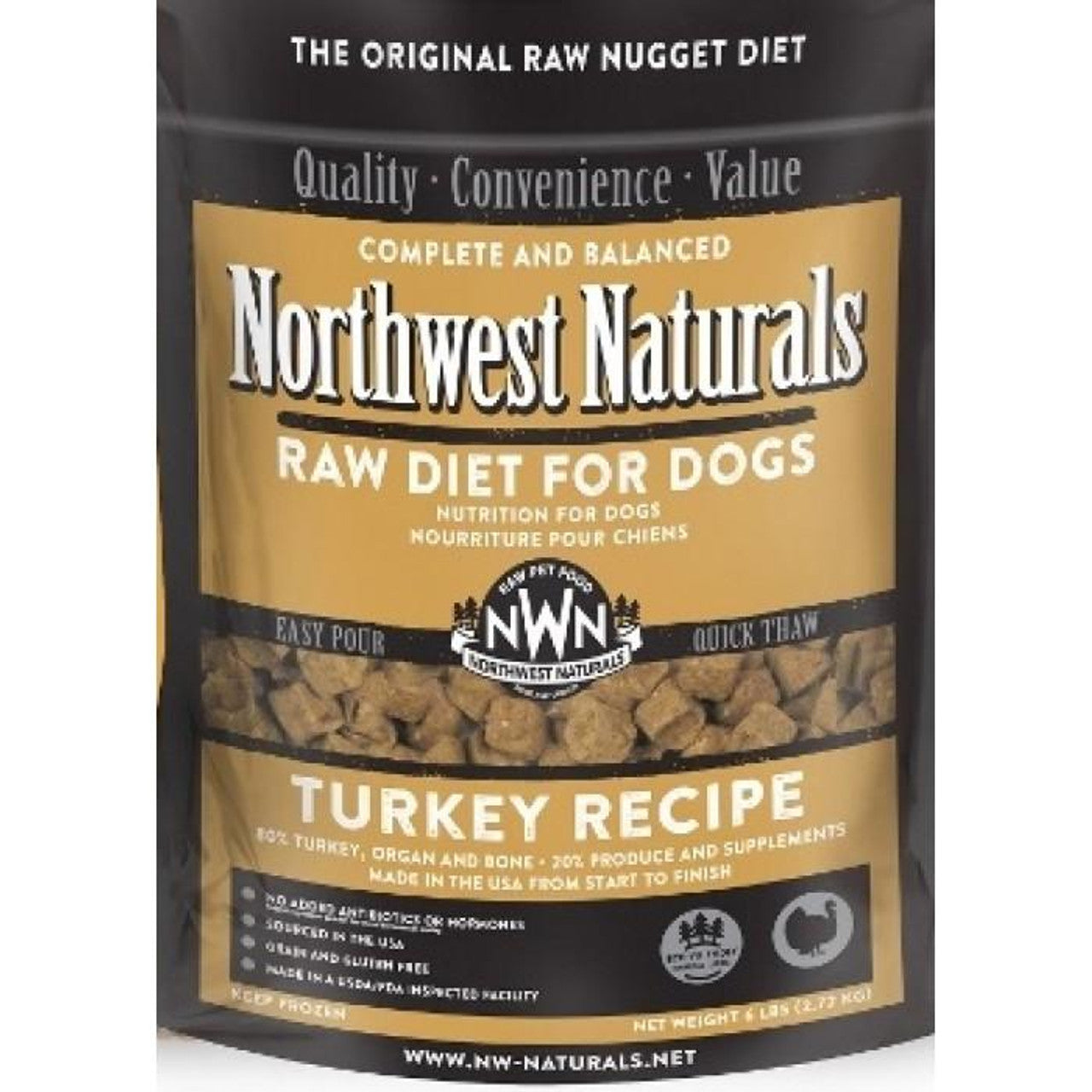 NW Naturals Fzn Nugget Dog Turkey 6lb