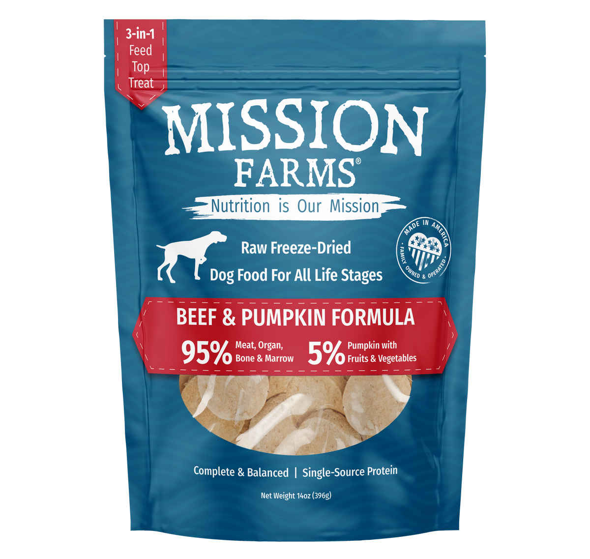 Mission Farms Freeze Dried Raw Dog Food (14oz)