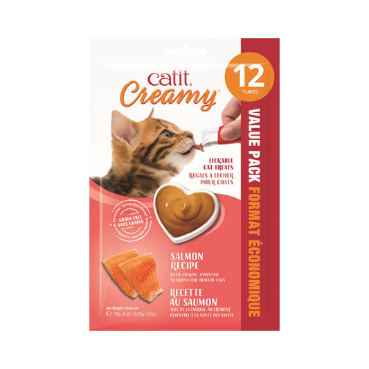Catit Creamy Lickable Cat Treat - Salmon 12 Pack