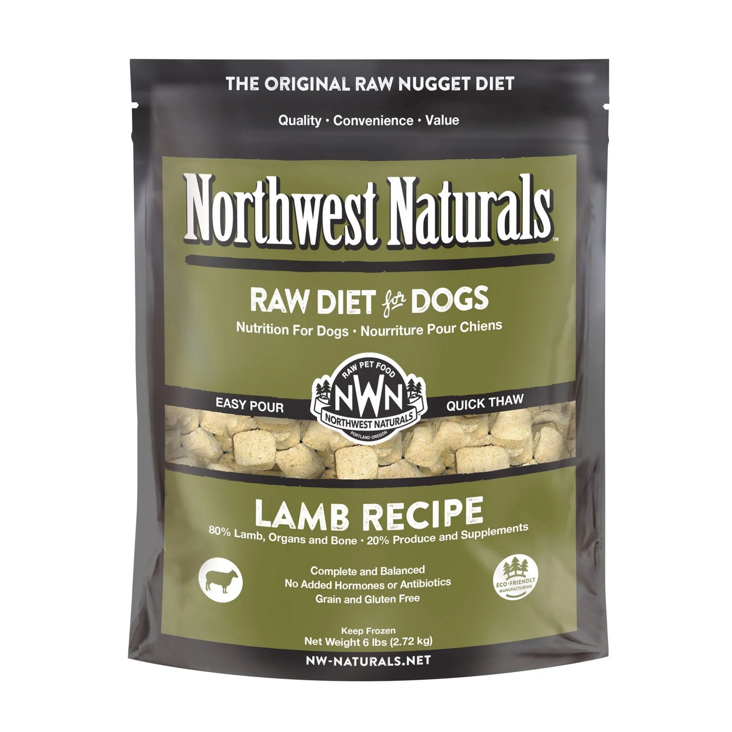 Northwest Naturals Lamb Frozen Raw Nugget Dog Diet