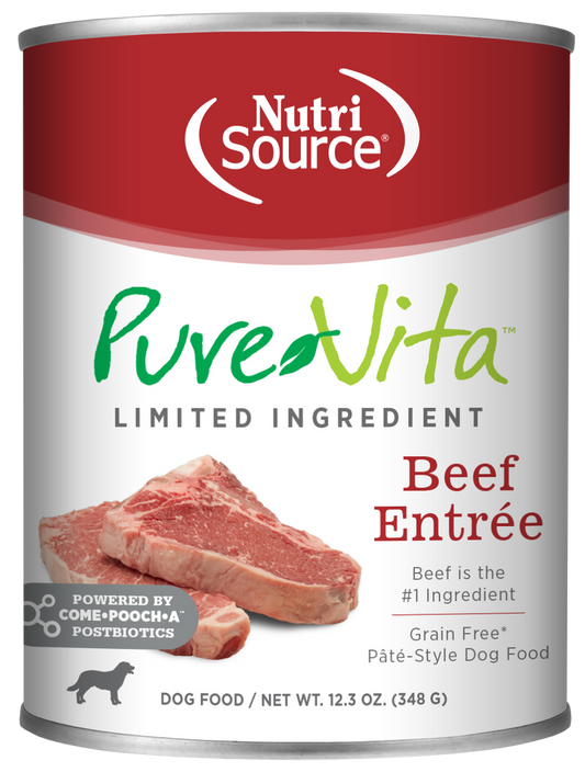 Pure Vita Beef Entree for Dogs 12.3 oz