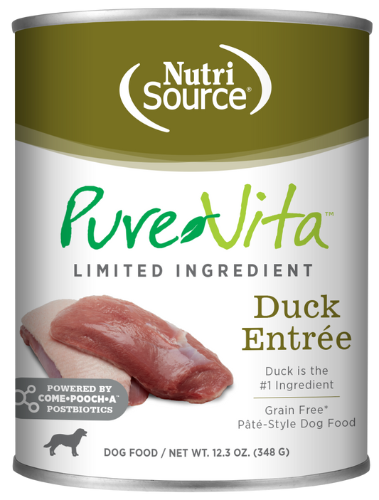 Pure Vita Duck Entree for Dogs 12.3 oz