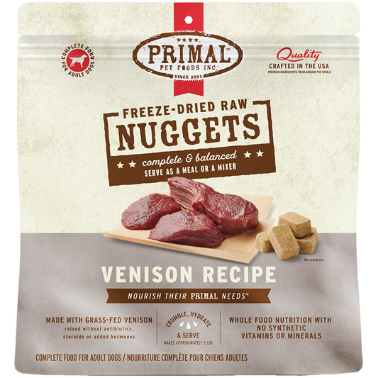 Primal GF/FD Venison Nuggets For Dogs 14oz