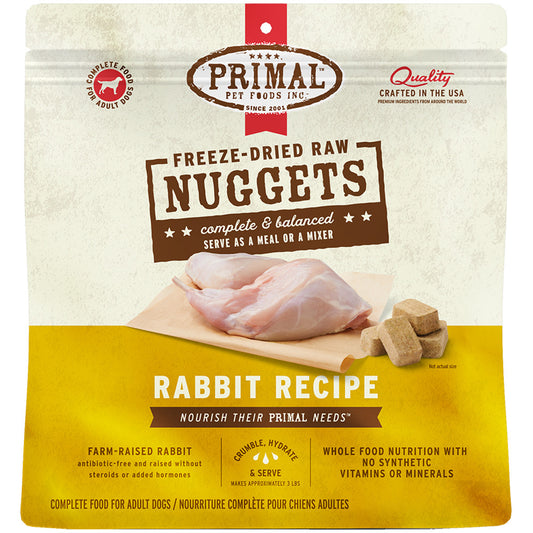 Primal GF/FD Rabbit Nuggets For Dogs 14oz Pouch