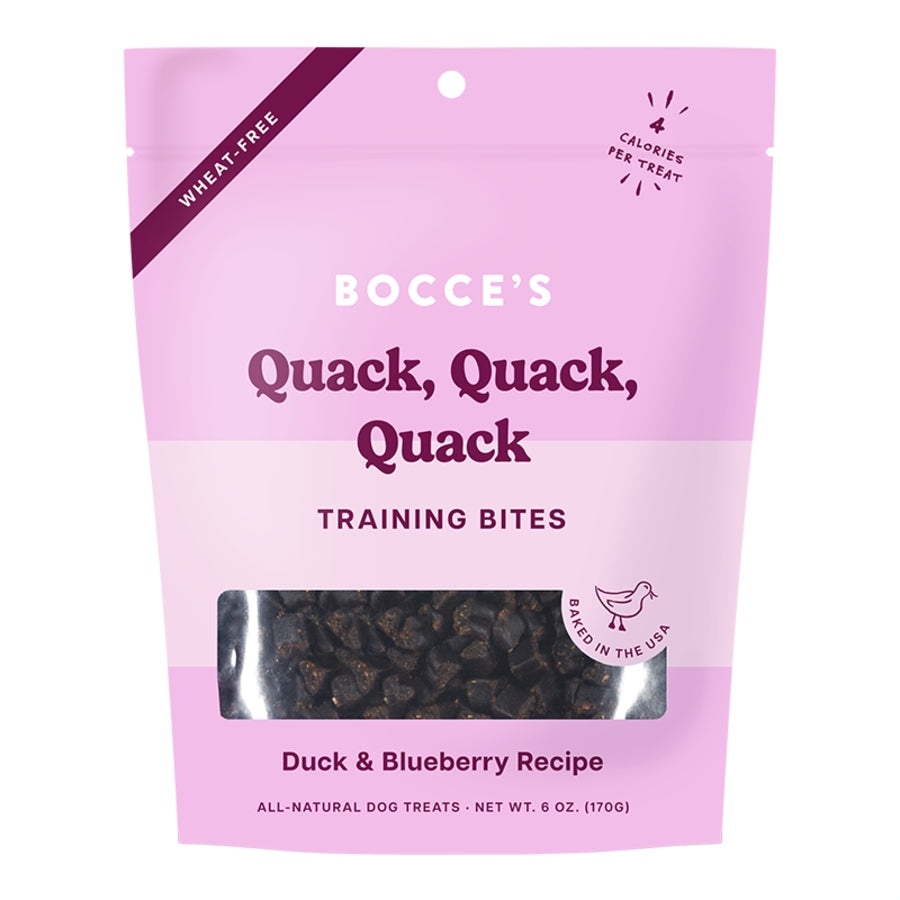 Bocce's Bakery Training  Treat Quack Quack Quack Duck & Blueberry  6oz