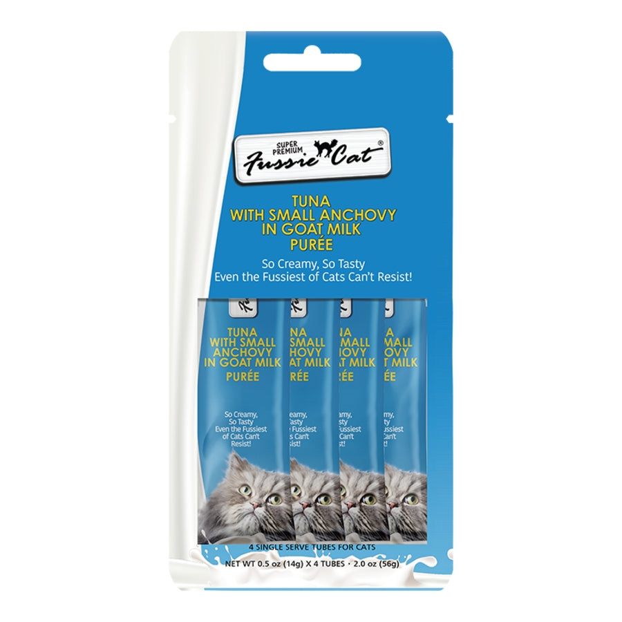Fussie Cat Stix Puree Treats - Tuna w/Sm Anchovy in Goat Milk