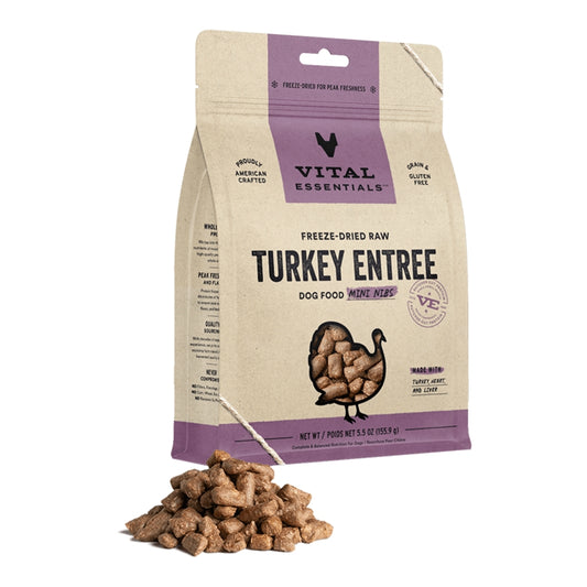 Vital Essentials FD Raw Dog Food - Turkey Mini Nibs 14 oz