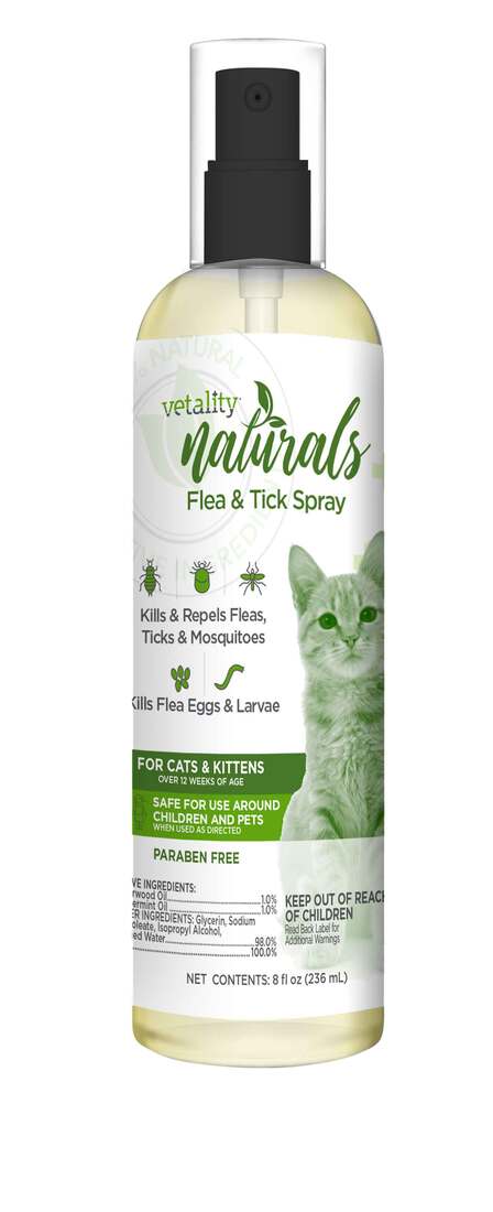 Vetality Flea & Tick Spray for Cats 8 oz