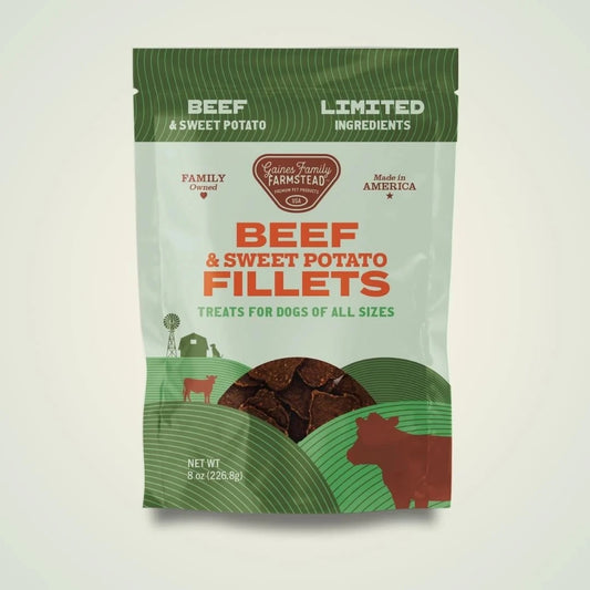 Gaines Family Farmstead Beef & Sweet Potato Dog Treats – 8oz