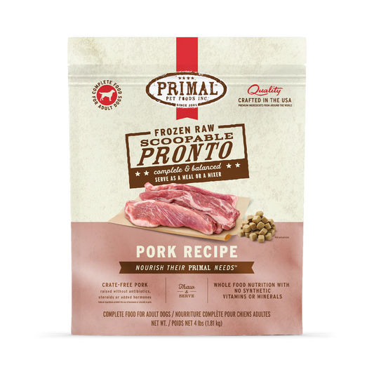 Primal Canine FZN Pork Pronto Formula (4lb Bag)