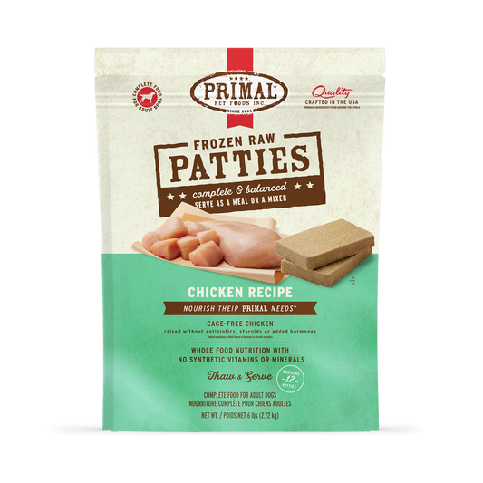 Primal Patties for Dogs - Chicken (18lb Box)