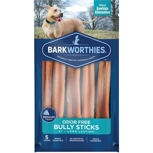 Barkworthies Odor Free Bully Stick 6" 5 Count