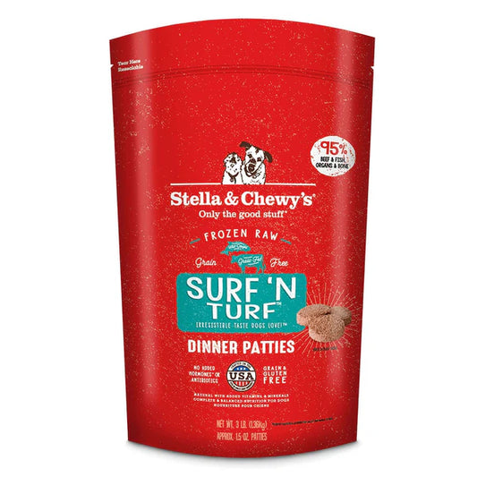 Stella & Chewy's Frozen Surf and Turf Dinner Patties for Dogs 6lb